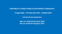 PROGETTI R&S – PR FESR 2021-2027 – BANDO 2025